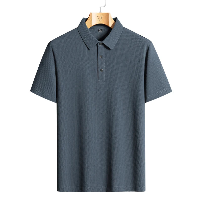 Men's Breathable Mesh Polo Shirt – Ice Silk Summer Top