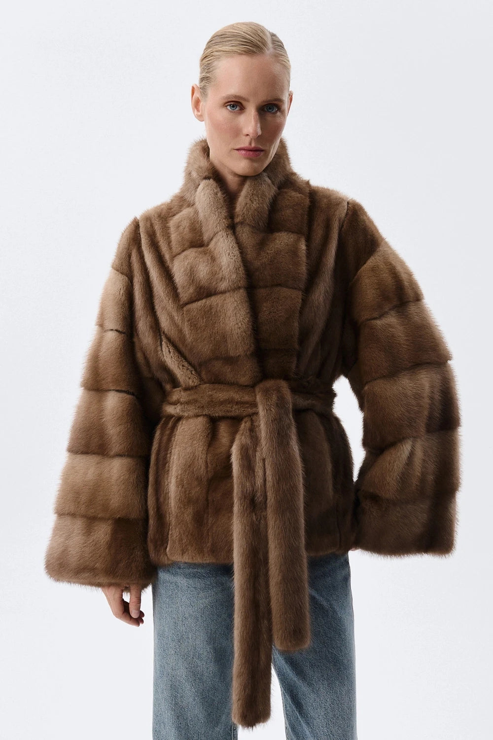 Women's Belted Faux Fur Jacket