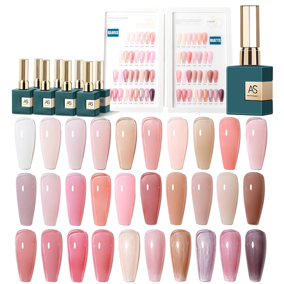 30-Piece Gel Nail Polish Set | Valentine's Romance Collection