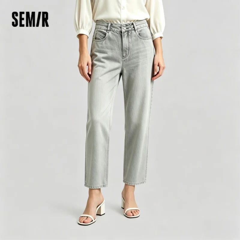 Women's Soft Denim Mid-Rise Wide-Leg Jeans