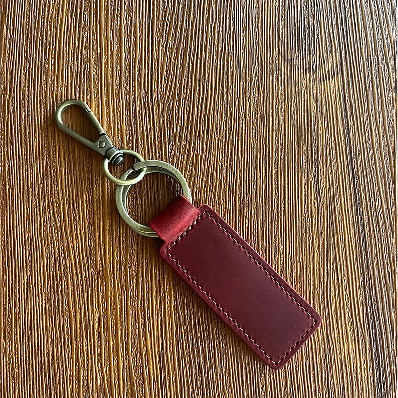 Free Customized Fashion Women Genuine Leather Keychain Vintage Creative Pendant Handmade Small Gift DIY Present Car Key Chain
