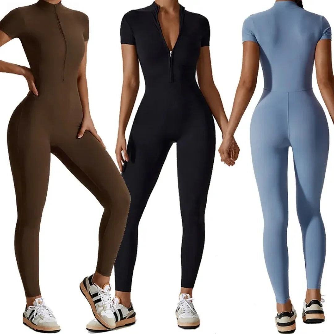 Performance Zip-Front Yoga Jumpsuit
