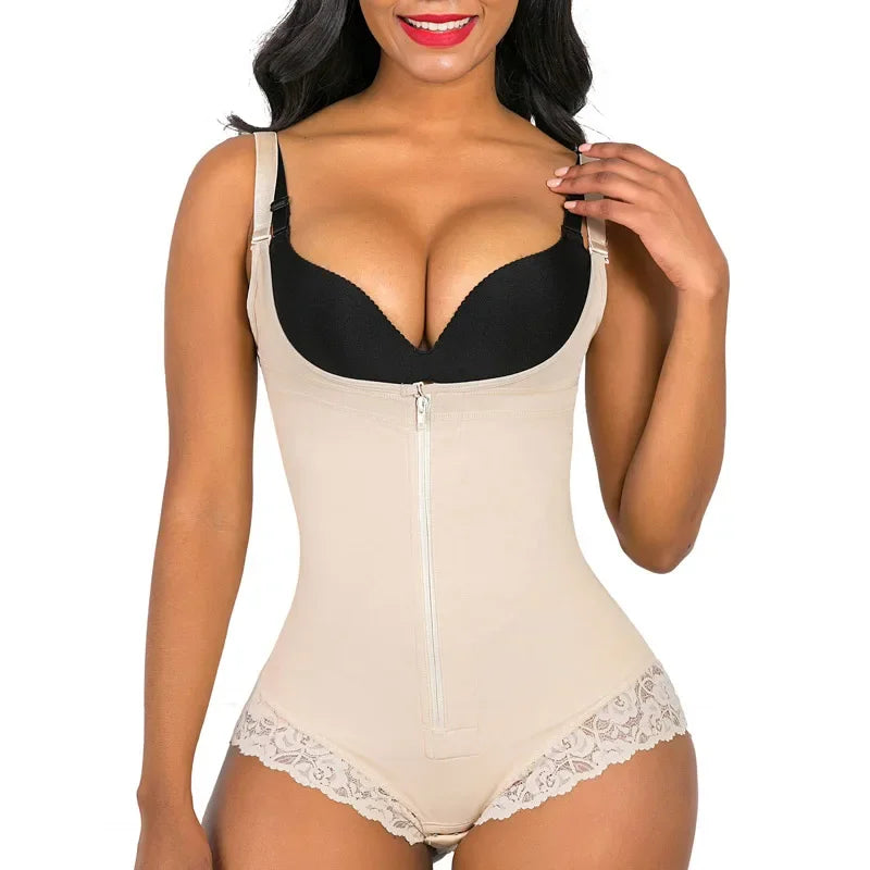 USA-Made Colombian Body Shaper | Lace Tummy Control Bodysuit & Waist Traine