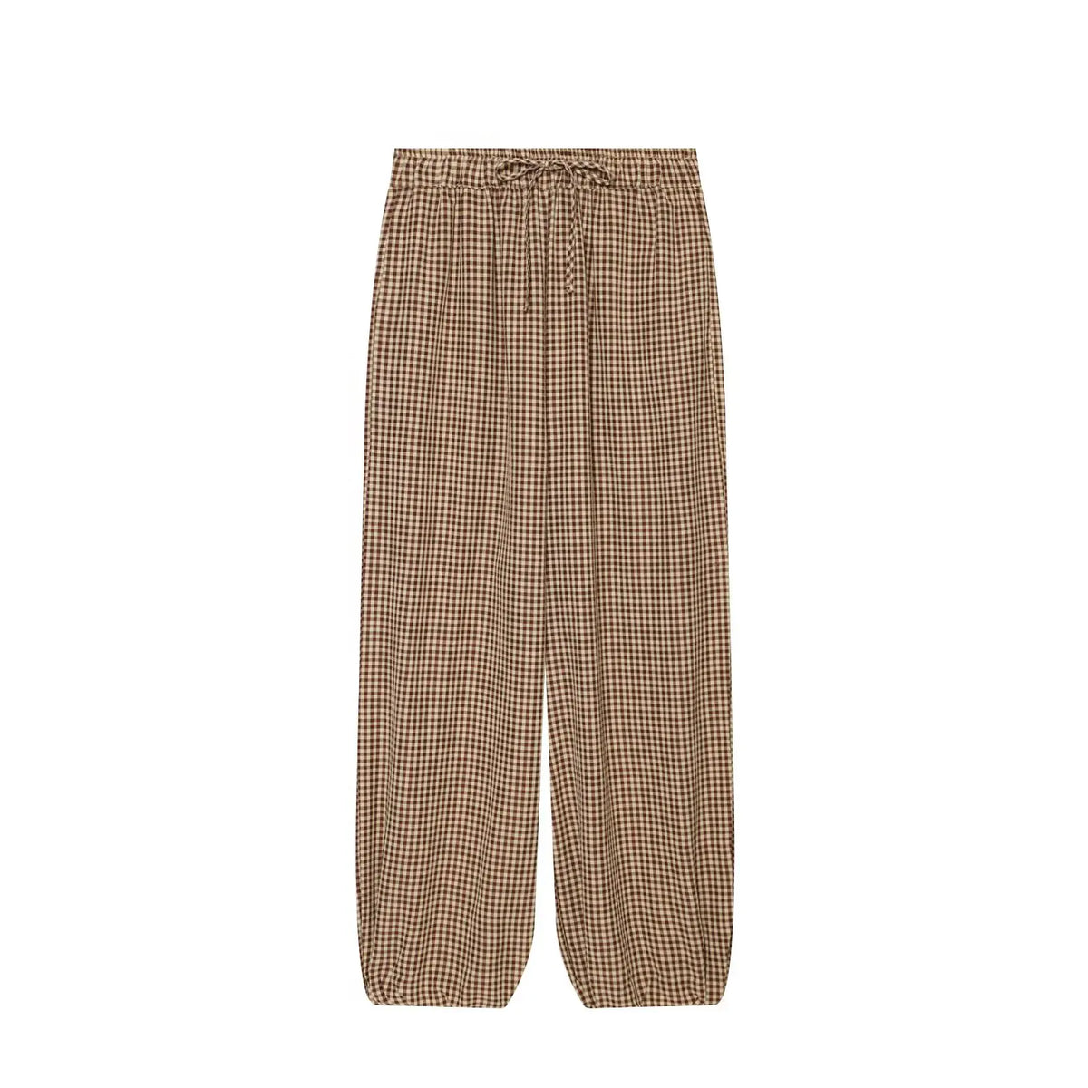 Women's Plaid Drawstring Lantern Pants