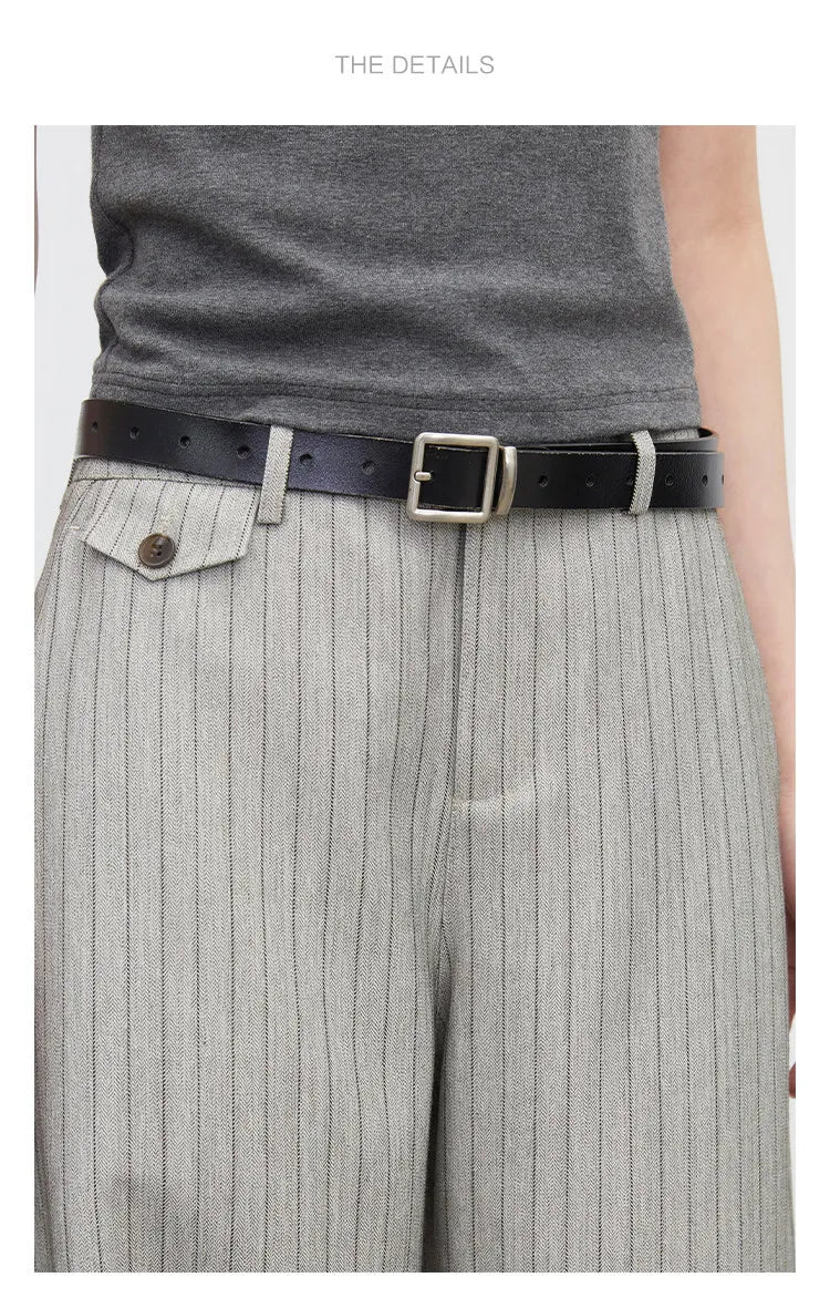 Women's Herringbone Wide-Leg Office Trousers