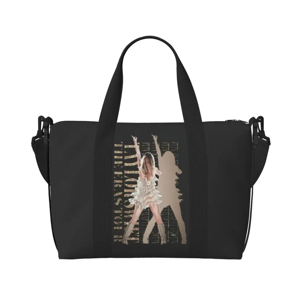 Custom The Eras Tour 1989 Taylor's Swift's American Pop Singer Tote Bag Women Large Capacity Beach Gym Travel Bags