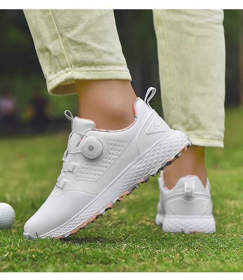 Men's Golf Sneakers Quick-Lace Casual Outdoor Shoes