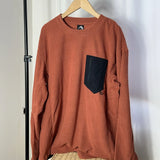 Original Men's Sporty Casual Hoodie Polyester Fiber Youth Trend Autumn Warm round Neck Chest Pocket No Button Men's Sweatshirt