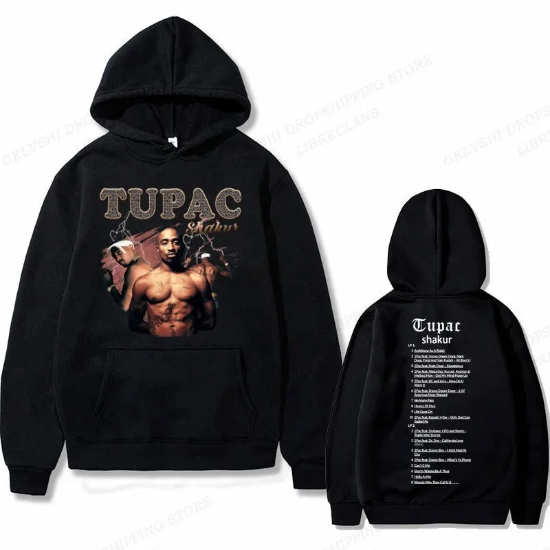 Tupac 2Pac Graphic Fleece Hoodie for Men