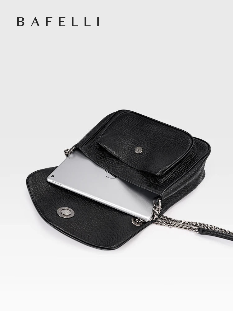 BAFELLI Genuine Leather Chain Bag – Chic Crossbody Tote
