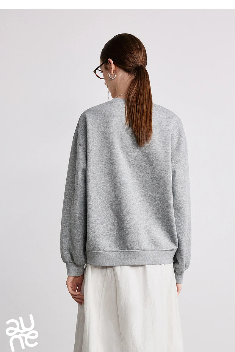 TOYOUTH Women's Relaxed Cotton-Blend Sweatshirt