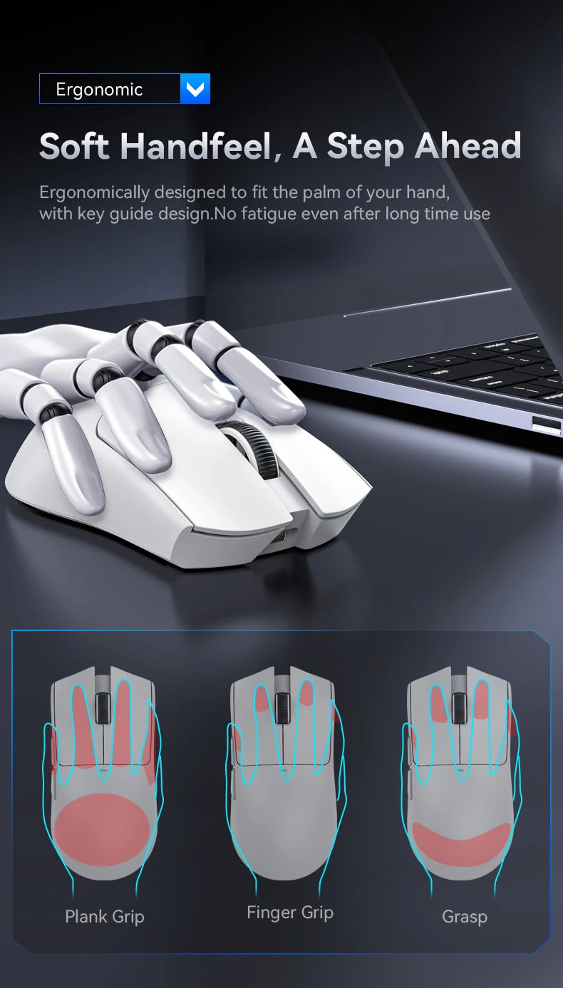 ATTACK SHARK X11 Intelligent Low Power Mouse Wireless 1000Hz PAW3311 Sensor 22000DPI and HUANO 20M Switches for Gaming Mouse