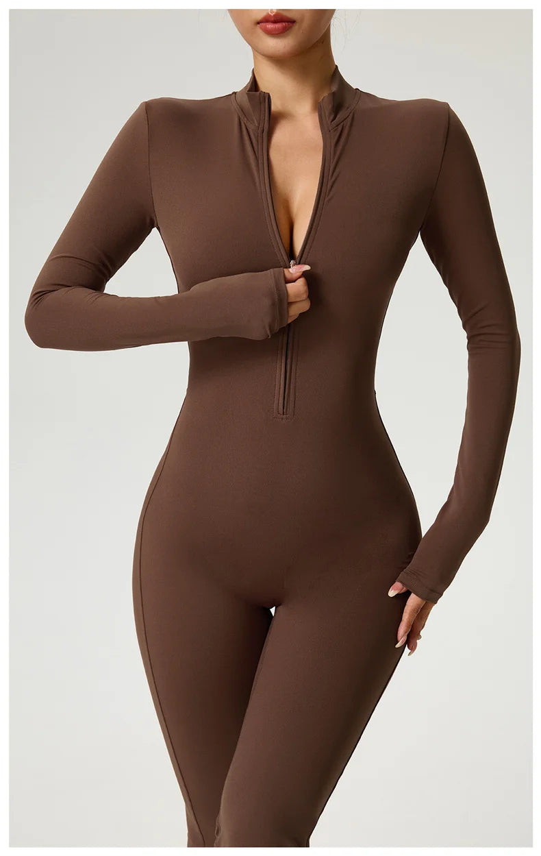 High-Performance Long Sleeve Yoga Jumpsuit