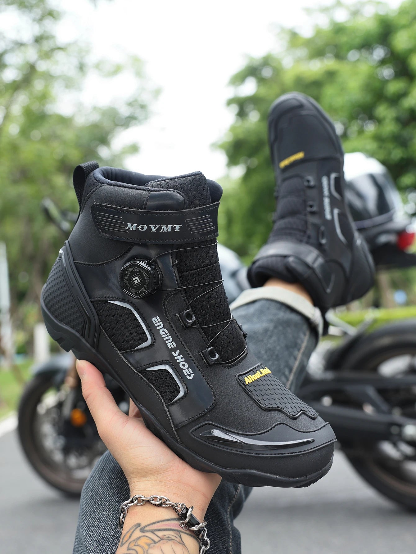 Motorcycle Riding Men Boots Waterproof Motocross Cycling Shoes Off-Road Motorbike Racing Anti-drop Breathable Equipment Sof