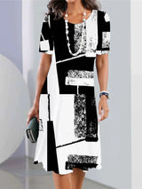 Women’s Striped Short-Sleeve Summer Dress