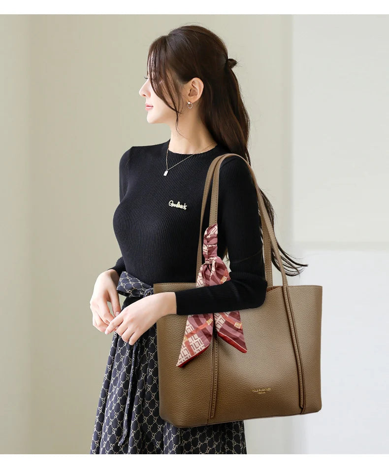 Genuine Brand Women Tote Bag High Quality Soft Leather Large Ladies Shoulder Crossbody Bag Luxury Female Shopping Handbag A Main