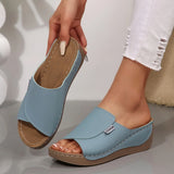 Women Wedge Slippers Summer 2025 New Fashion Slippers Open Toe Breathable Sandals Comfortable Buckle Woman Shoes Slides Women