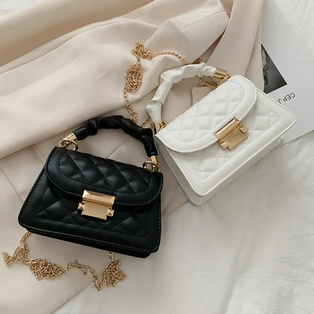 Women PU Leather Shoulder Bags Small Messenger Designer Female 2024 New Fashion Chain Rhomboid Crossbody Bag Ladies Mini Handbag