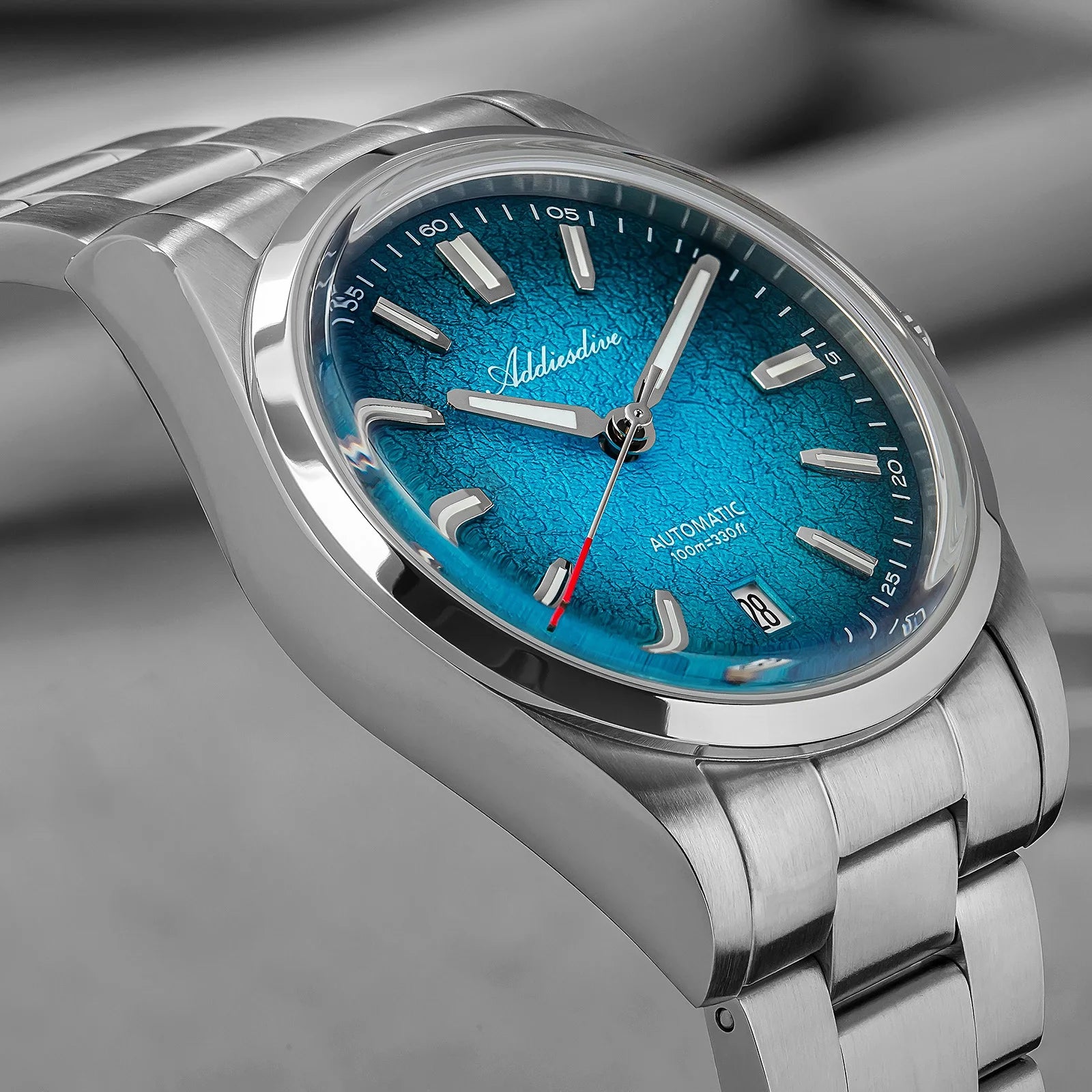 ADDIESDIVE Gradient Diver Watches for Men K1 Mineral Glass Stainless Steel Waterproof Automatic Mechanical Watches AD2531 Luxury