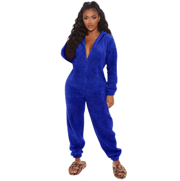 Women’s Elegant Hooded One-Piece Jumpsuit