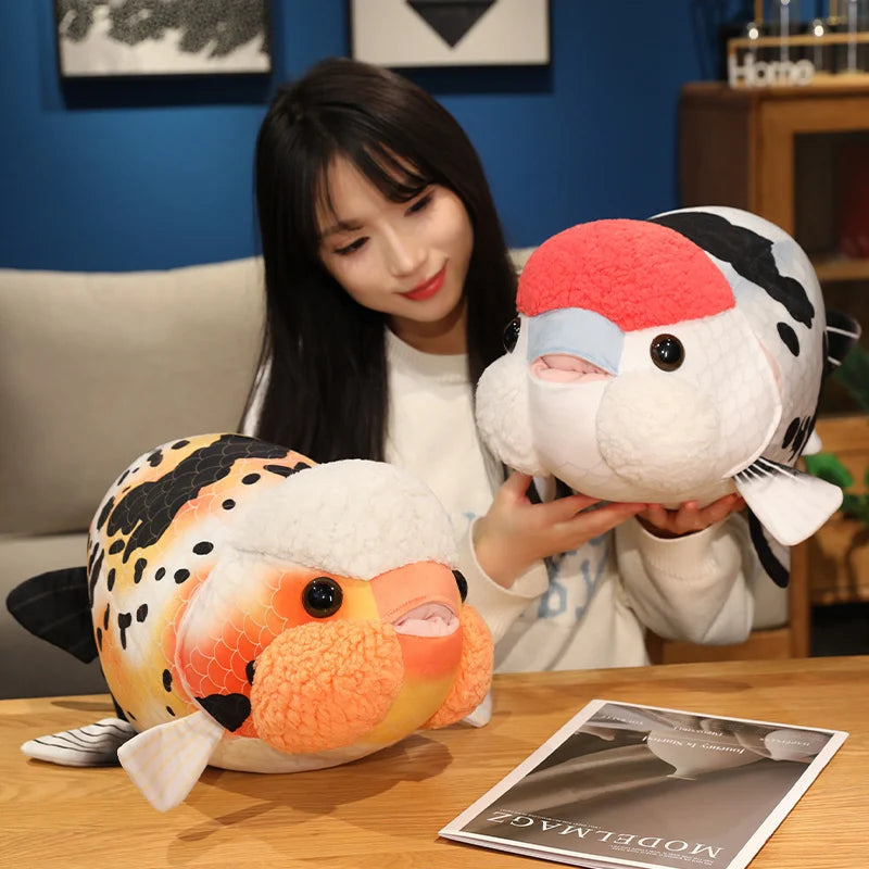 50cm Lifelike Fish Plush Stuffed Toy Goldfish Big Head Soft Pillow for Zoo Park Souvenir Lovely Lan Shou Animal Plushie