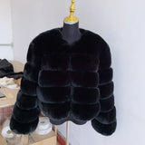 Elegant Winter Faux Fox Fur Crop Jacket
