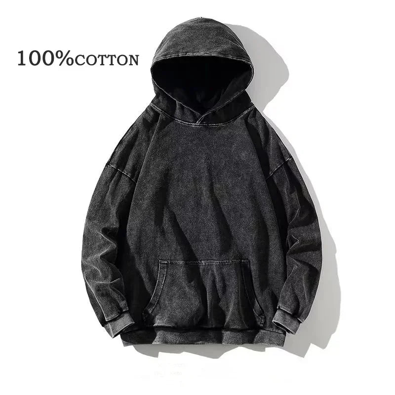 Vintage Wash Oversized Cotton Hoodie