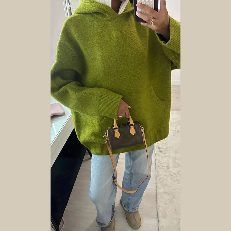 Women's Relaxed Hooded Pullover Sweater