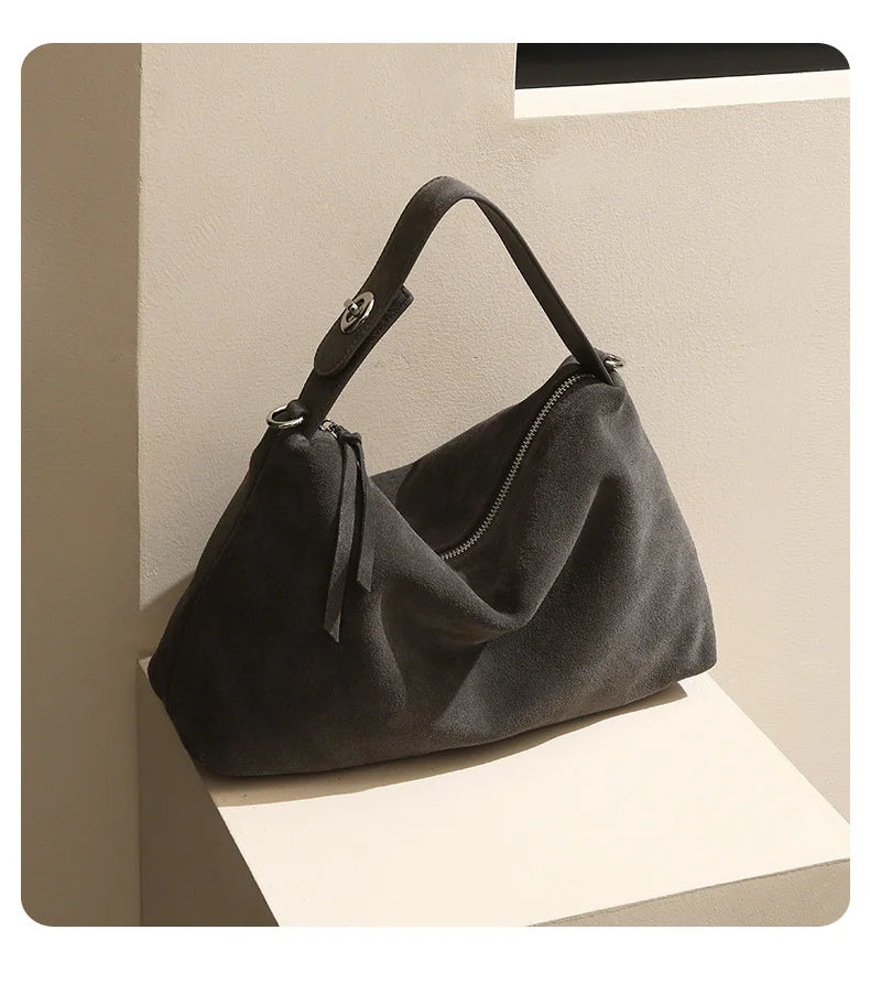 Luxury Suede Boston Tote
