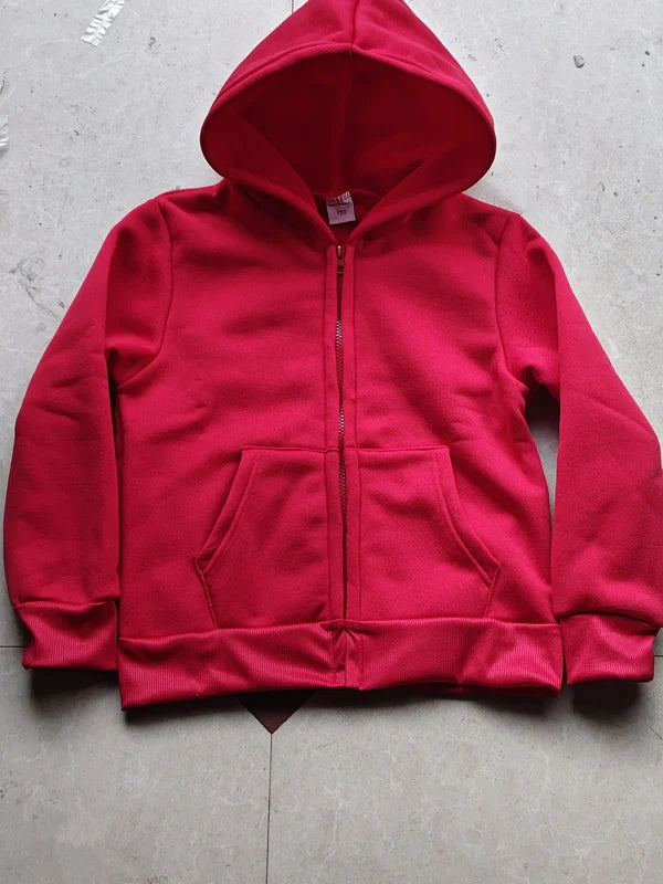 Kids’ Purple Cartoon Zip-Up Hoodie