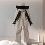 Windproof Faux Fur Ski Jumpsuit