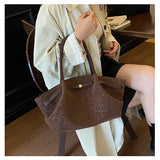 2025 Leopard Print Suede Women Tote Bag with Inner Pocket Underarm Bag Large Capacity Satchel Bag for Work Travel Purses Handbag