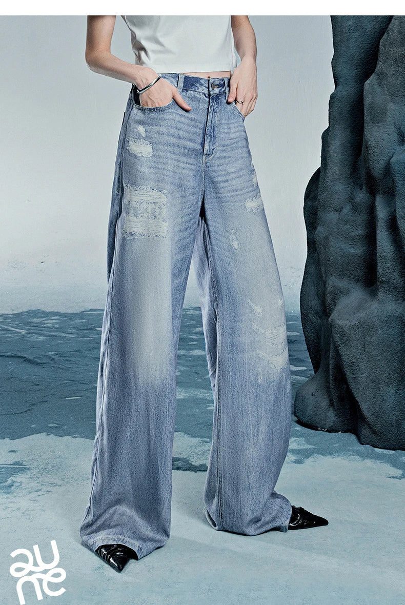 TOYOUTH Women Denim Jean 2025 Spring New Long Pants 8518053