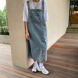 Women's Denim Spaghetti Strap Overall Dress