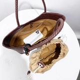 Imitation Braided Embossment Tote Bag For Women Luxury Designer Handbag 2025 New In Vintage With Inner Pocket Underarm Shoulder