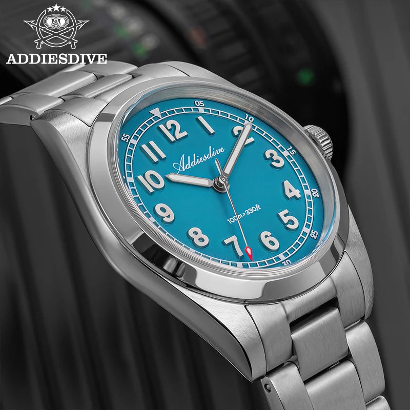 ADDIESDIVE 2025 New Men’s Luxury Quartz Watch AD2521 Ultra-Thin Sapphire Glass BGW9 Luminous 316L Steel Band 100M Waterproof