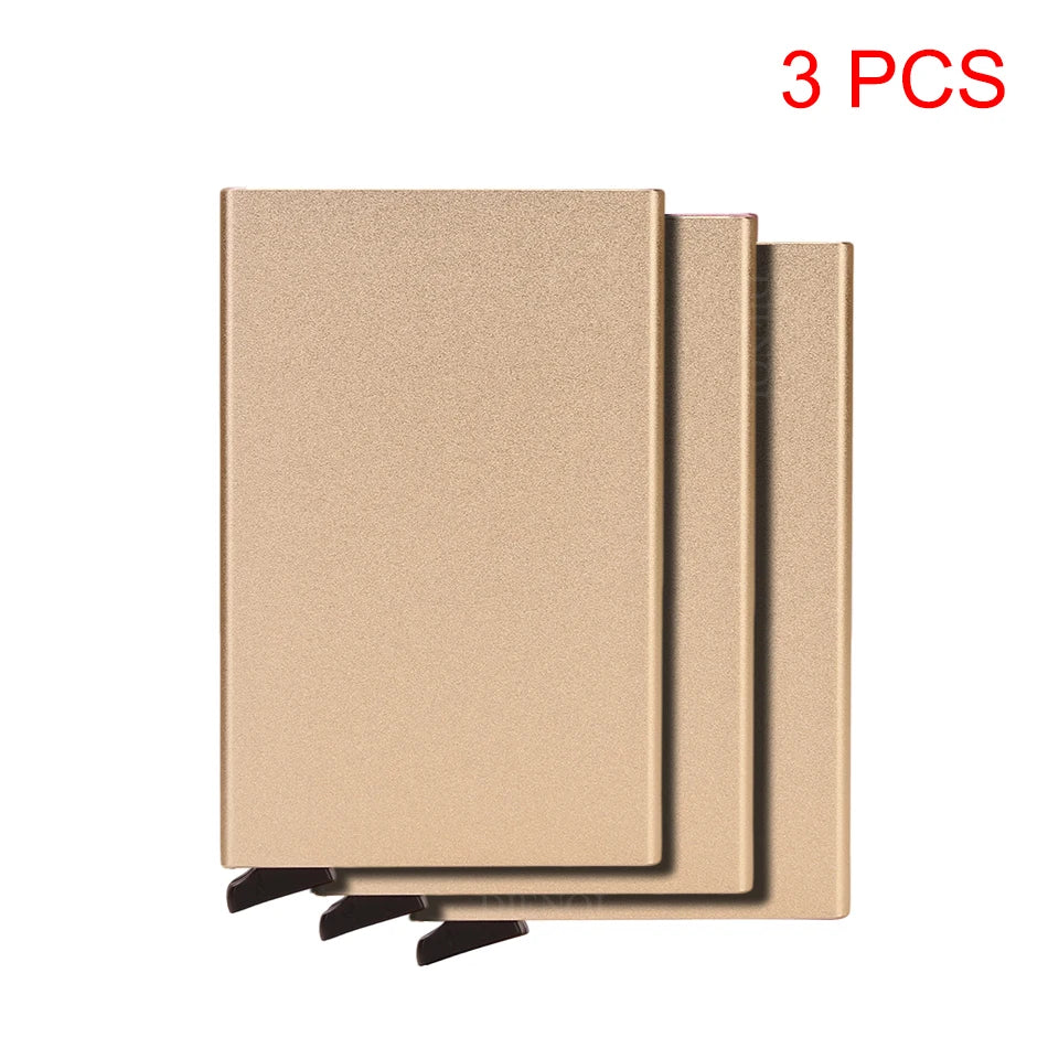 Rfid Smart Wallet Card Holder Metal Thin Slim Men Women Wallets Pop Up Minimalist Wallet Small Black Purse Vallet Walets for Men
