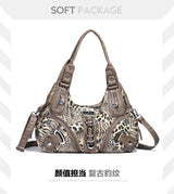 Women Handbags Leopard Bag Top-handle Handbag Fashion Satchel Dumpling Pack Shoulder Bag Tote Bag Hobos Large Purse