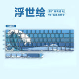 Anime 74-Key Original Height Side-Engraved Transparent PBT Keycaps Compatible With 61/68 Keyboards Computer Office Accessories