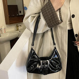 Y2K Retro Pleated Hobo Shoulder Bag for Women Hot Selling Maillard Style Underarm Bag Clutch Handbags for Travel Work Shopping