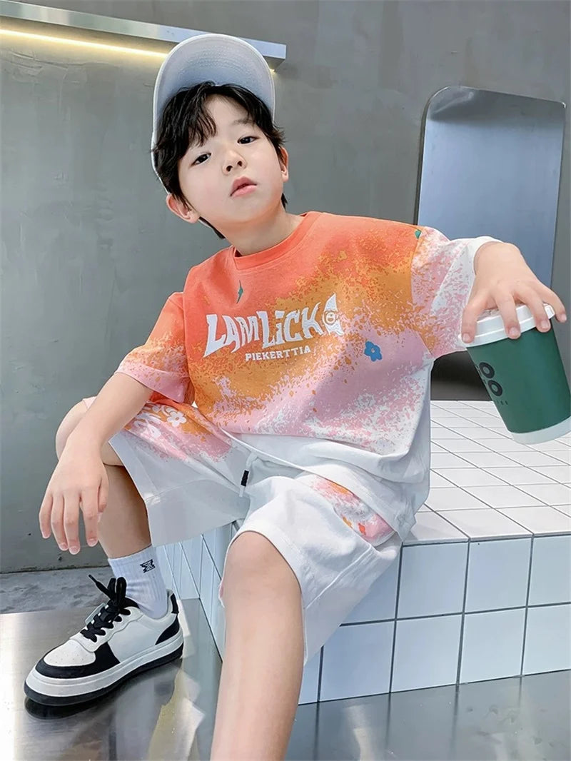Teen Summer Gradient Tee & Shorts Set
