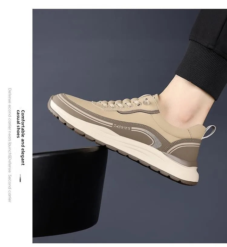 2026 Mens Leather Casual Shoes Slip On Comfortable Breathable Lightweight Non Slip Waterproof Loafers