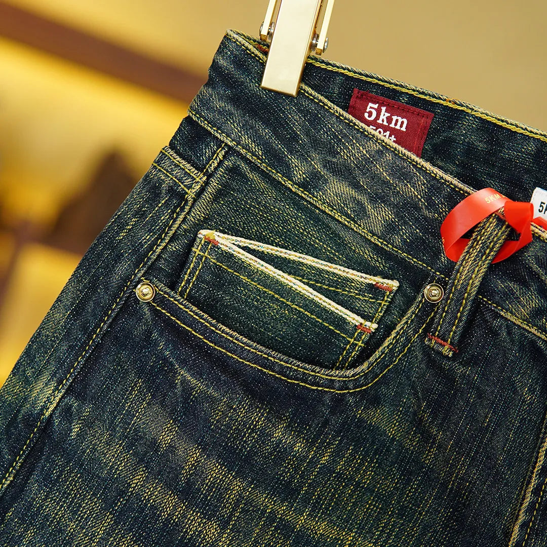 19oz Selvedge Denim Straight-Leg Jeans for Men | Emerald