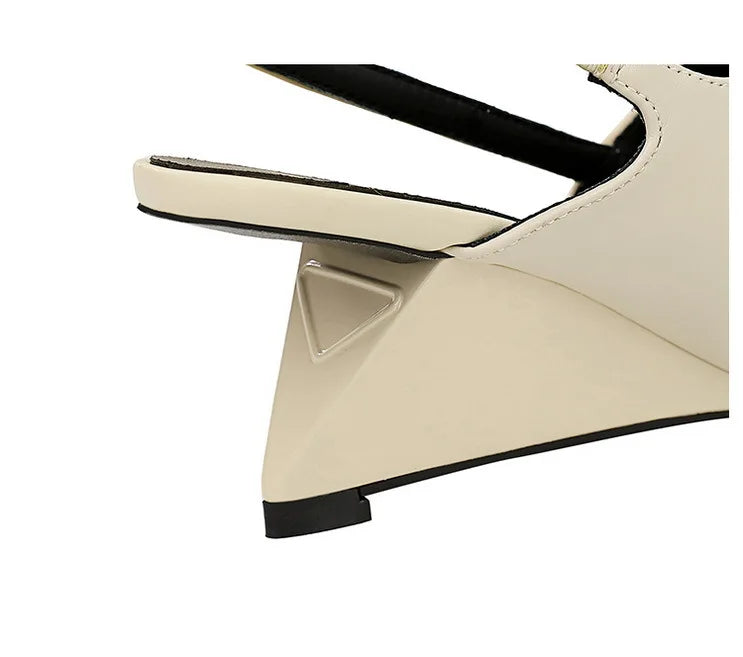 Designer Wedge Heel Sandals – Pointed Toe Women's Pumps