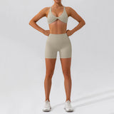 2-Piece Women's High-Waist Yoga Set – Seamless Long Sleeve Workout Suit