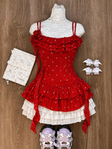 Japanese Sweet Preppy Style Skirt Set Women Kawaii Lace Patchwork Bow Tops + Y2k Plaid Mini Skirt Elegant Outifits 2 Piece Set