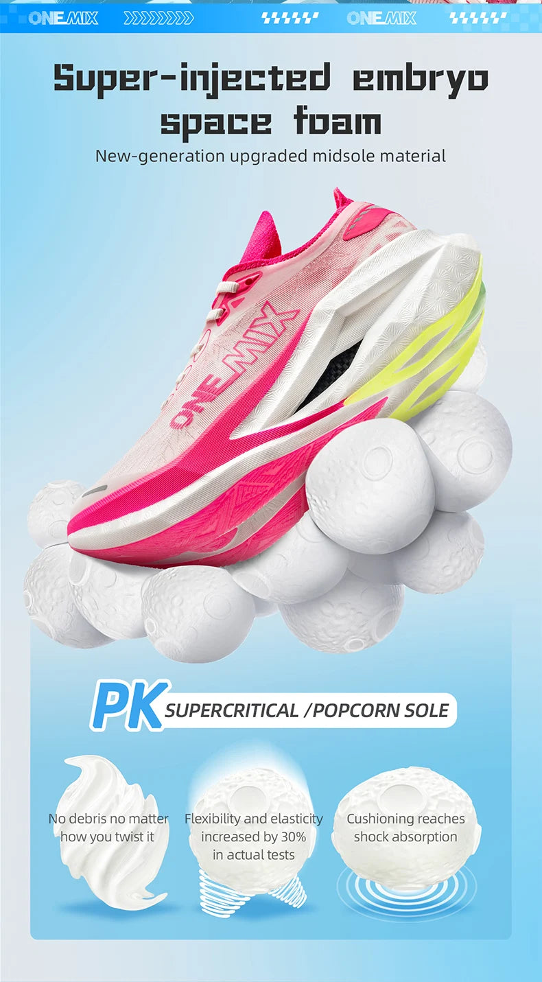 ONEMIX Professional Marathon Racing Running Training Shoes Men Full-length Shock Absorption Sports Carbon Plate Walking Sneakers