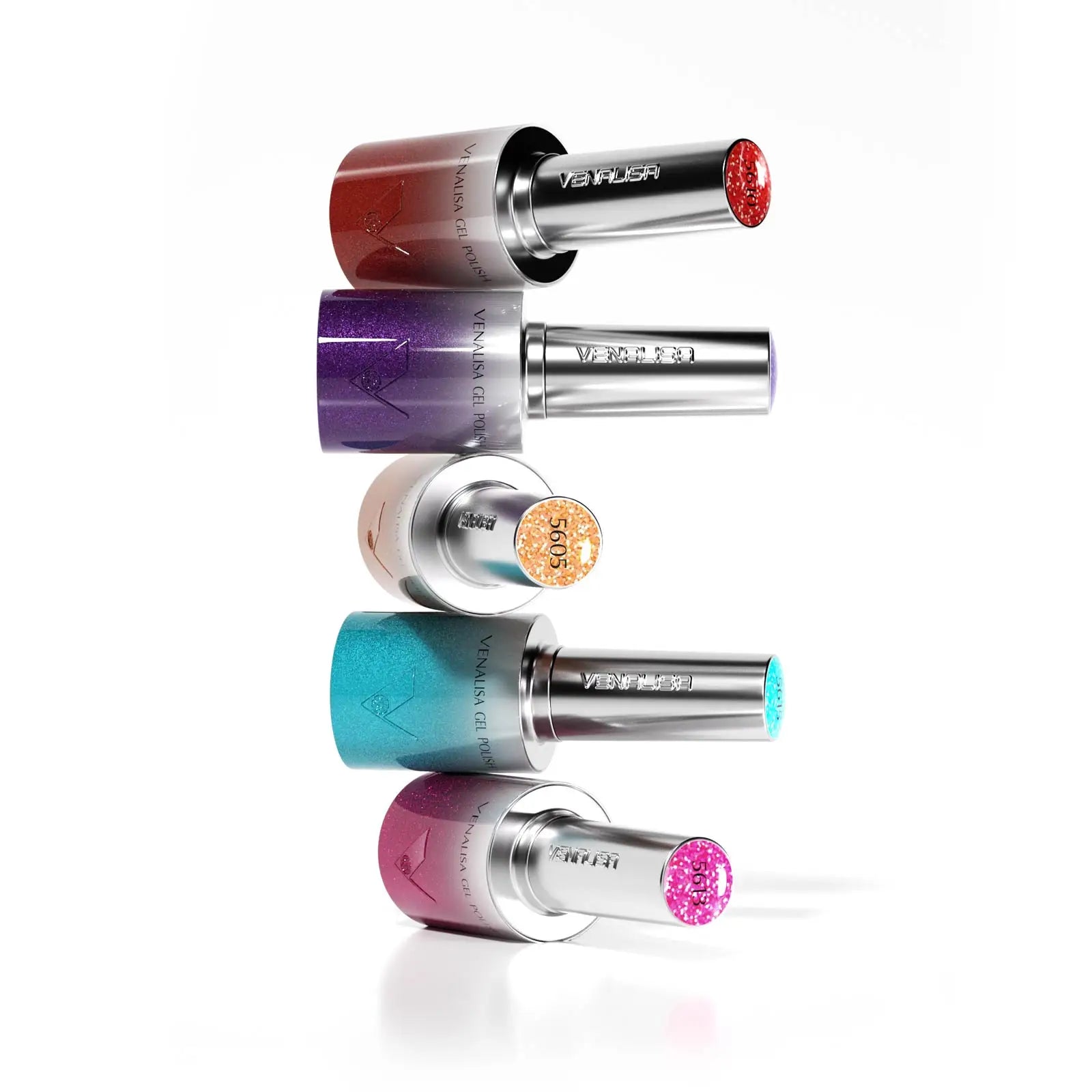 5pcs*10ml/kit VENALISA HEMA FREE TPO FREE Glitter Red Cat Eye Gel Nail Polish Ultra Diamond Gel UV LED Soak Off Nail Manicure
