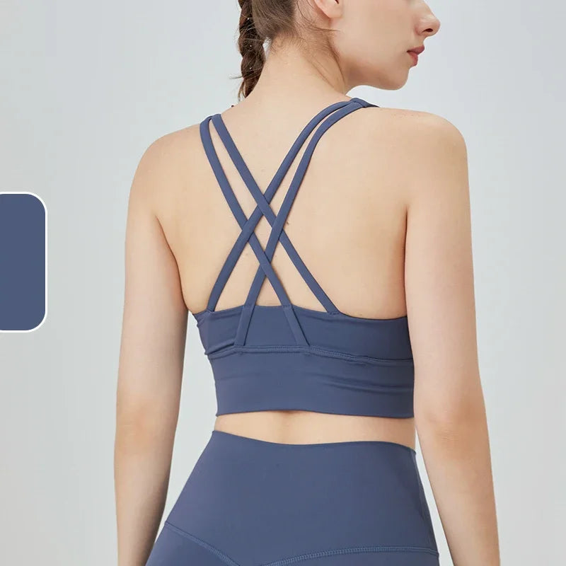 Women's Cross-Back Yoga Sports Bra