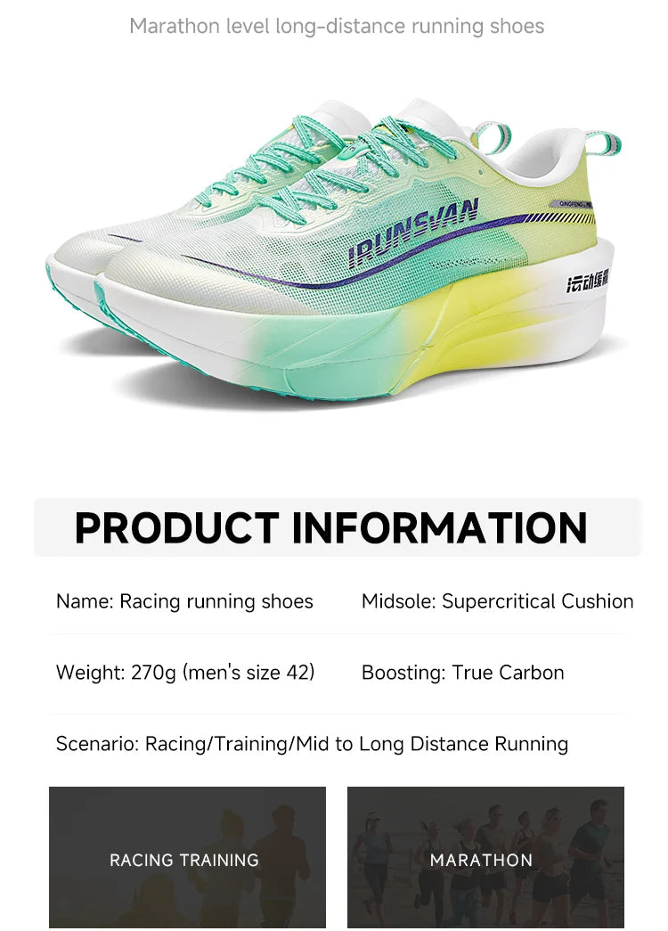 IRUNSVAN Full Plam Carbon Plate Trail Running Shoes Men 2026 High Quality Trendy Shoes New Ultra-light Running Shoes Sports
